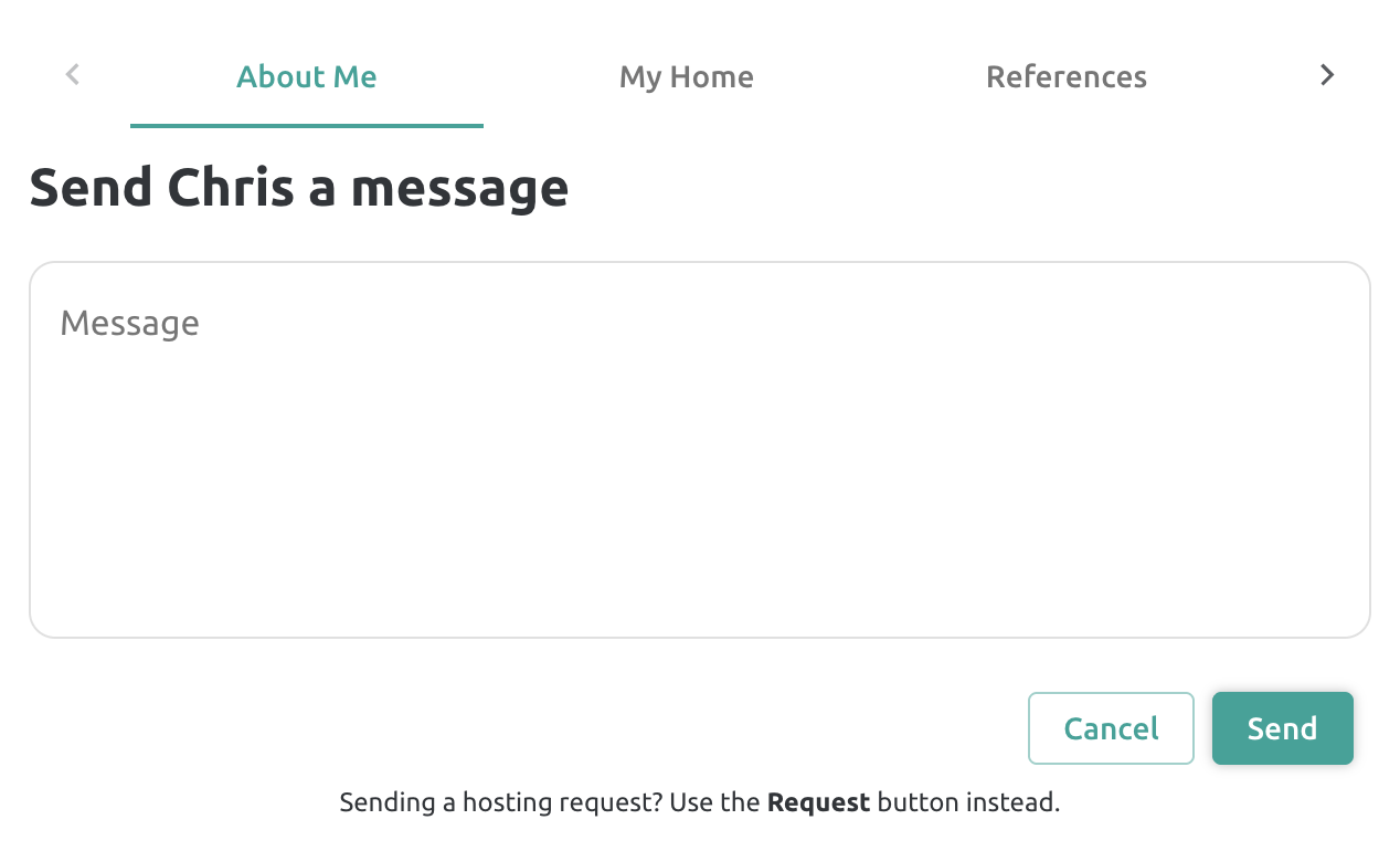 Message from profile